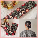 デフトバン　お団子メーカー　インド　刺繍リボン　花　赤　黒