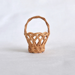 ミニチュア　透かし編みカゴバッグ / Miniature Openwork Basket with Handle / hinoki