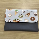  ［再販］カードケース・お薬手帳入れ☆パンダパン（無地部分グレー）