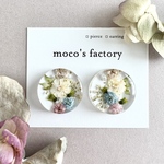 New✨レジンとドライフラワーのクリアサークルピアスorイヤリング
