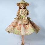 ジェニーちゃんの和の色彩柄パフスリーブワンピース