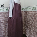 daikokumaru様オーダー品*エプロンワンピース*こげ茶色チェック柄*ロング丈