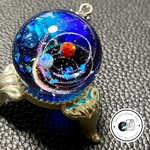 大玉　宇宙玉レジン惑星　レジンネックレス