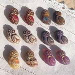 【6ペア12コセット】JIRI＊IVANA#czech beads#チェコビーズ　owl 17✖️15㍉　mixassort