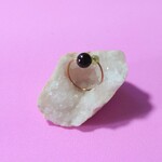 【再販】ガーネットとペリドット 天然石 オープン ピンキーリング