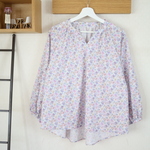 【10/1限定♡SALE】リバティ＊ラグランギャザーブラウス・長袖（Mサイズ)
