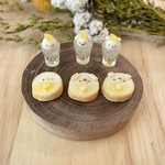 【受注製作】ミニチュアはちみつバタートーストとレモネードセット♪［くま、いぬ、ひよこ］［ピアス、イヤリング、チャーム加工可能］