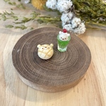 【ミニチュア】くまメロンパンとクリームソーダセット♪［ピアス、イヤリング、チャーム加工可能です］
