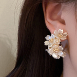 ピアス　桜　結婚式　ブライダル　ウェディング　ブライダルアクセサリー　ブライダルピアス　ウェディングピアス　ピアス　アクセサリー　花嫁　韓国　フラワー　花　フープピアス　NAT-0089