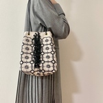 レクタングルバッグ *⚮* anemone light beige with race *⚮*