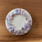 ビーズ刺繍くるみボタン（ヘアゴム/ブローチ）