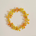 華やかオレンジと黄色のお花のリース♡︎ワイヤーアート
