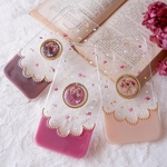 ❁新色❁【全機種対応】ピンクアリッサムブーケのスカラップ（スマホリング付き）❁.*･ﾟ押し花スマホケース