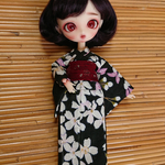 浴衣 桜柄 黒