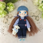 ラブリーナチュラル夢猫ちゃんいつもテディと一緒　ドールチャーム　猫人形　猫ドール　マスコット　インテリアドール363