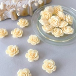 8pcs ＊15mm ローズ型 カボション (バニラ)（0347）