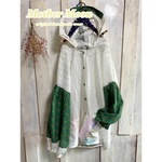 ★green袖のレース仕立てパーカーカーデ