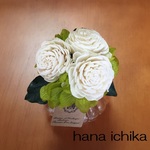 miniソラフラワーアレンジ(ホワイト)ケース入り