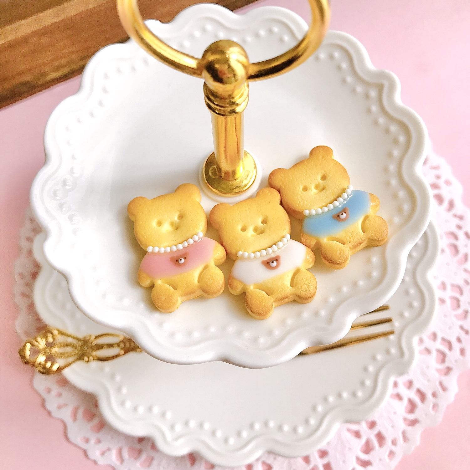 ⑤いちごくま シャカシャカクッキー キーホルダー ヘアゴム