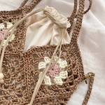 ami bag ( グラニースクエア バッグ ) large size モチーフ編み 夏バッグ 秋バッグ ショルダーバッグ