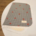 カフェマット　ハート×チェック柄