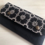 コンパクト長財布　anemone×ネイビー