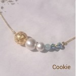 ＊青＊透かし玉のネックレス✨
