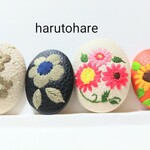 レザー刺繍ブローチ