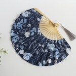 【期間限定☆￥500オフ】Flower扇子*リバティIrmaネイビー