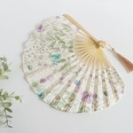 Flower扇子*リバティIrmaパープル＆ミント