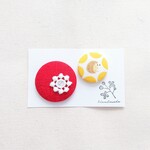 ★くるみボタンブローチ★