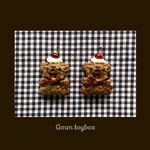 【ピアス・イヤリング】ごちそうテディベアクッキープチ・チョコレート