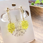 秋色　揺れる　マスカット　葡萄　ノンホールピアス　イヤリング　アクセサリー