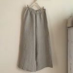 ざっくりリネンで作ったワイドパンツ