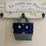 手のひらサイズのミニミニトート　コロコロくまちゃんネイビー