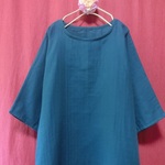 Ｗガーゼ ふんわりワンピース フォレストグリーン