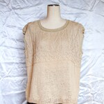 Sale♪  　コットンゆったりガンジー模様のベスト（萌葱色）