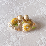 インド刺繍リボン ♡ピアス