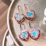 3cm インペリアルジャスパー ハート ピアス / イヤリング