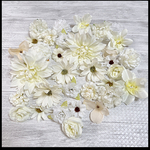 ホワイト　クリーム　白　造花 まとめ売り ハンドメイド 材料 素材　花材　ダリア　オフホワイト　アーティフィシャルフラワー　パーツ