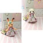 cocoriang 花柄サロペットワンピース(ピンク)