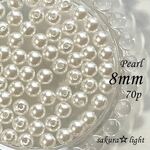 【70個】8mm パール調アクリルビーズ ラウンド アイボリー 