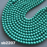 天然ターコイズ 縞無し ラウンドビーズ 3ミリ 連 sb2207