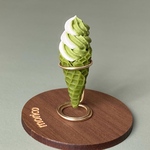 ミニチュア　ソフトクリーム　抹茶×バニラ×抹茶