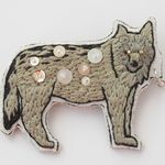 オオカミときらきら【刺繍ブローチ】