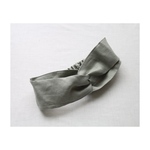 linen turban ／リネンの経年変化を楽しめるリネンクロスヘアバンド／リネンツイストターバン／うぐいす