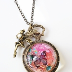 Fairy snuggle with pocket watch　オルゴナイトペンダント