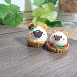 【しろくまver.】どうぶつタルトキーホルダー&チャームセット