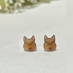 407.デグー（サンド）の一粒ピアス