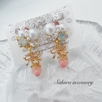ミニいちご×リボン　ピアス　イヤリング
